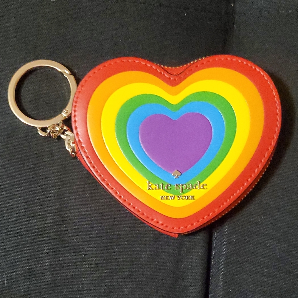 Kate Spade Multicolor Heart Coin Pouch NWT